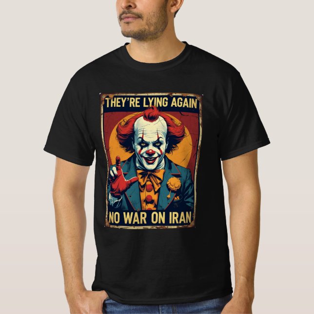 Camiseta de Palhaço Antiguerra Vintage – Sem Guerr (Frente)