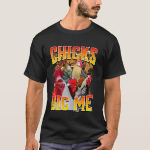 Camiseta de Páscoa Chicks Dig Me anos 90 Vintage D
