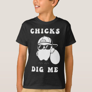 Camiseta de Páscoa Chicks Dig Me: Diversão para Cr