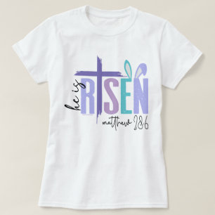 Camiseta de Páscoa da Fé Cristã - Ele Ressuscitou