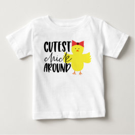 Camiseta de Páscoa da Garota Mais Fofa em Volta