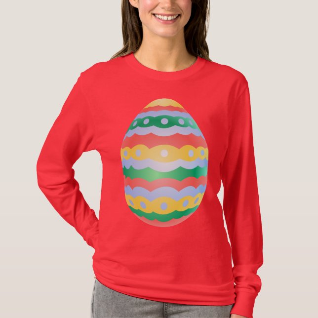 Camiseta de Páscoa Feminina Camisa de Ovo de Pásco (Frente)