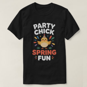 Camiseta de Páscoa - Frango com Chapéu de Festa