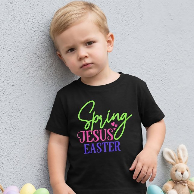 Camiseta de Páscoa Jesus Primavera para Meninos (Criador carregado)