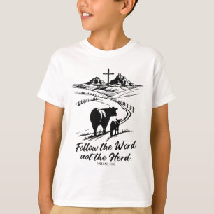 Camiseta de Páscoa Siga a Palavra Não o Rebanho Ro