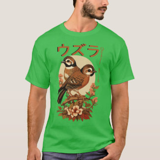 Camiseta de pássaros codorniz