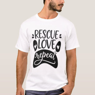 Camiseta de Pata de Cachorro Repita Amor Resgate