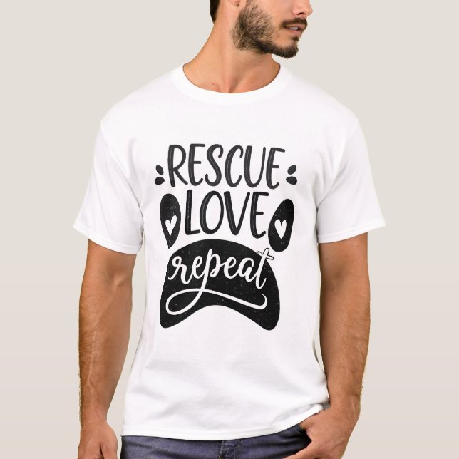 Camiseta de Pata de Cachorro Repita Amor Resgate (Frente)
