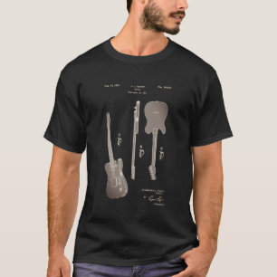 Camiseta De Patentes Elétricas De Violão Muito Leg