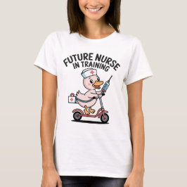 Camiseta de Patinete de Pato Fofo Enfermeira Futur