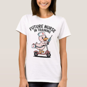 Camiseta de Patinete de Pato Fofo Enfermeira Futur