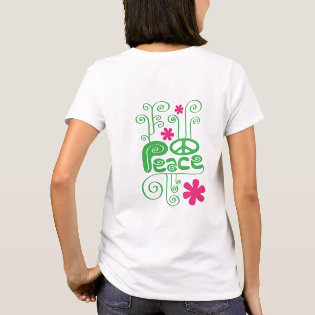 Camiseta de Paz Green Swirls (Verso)