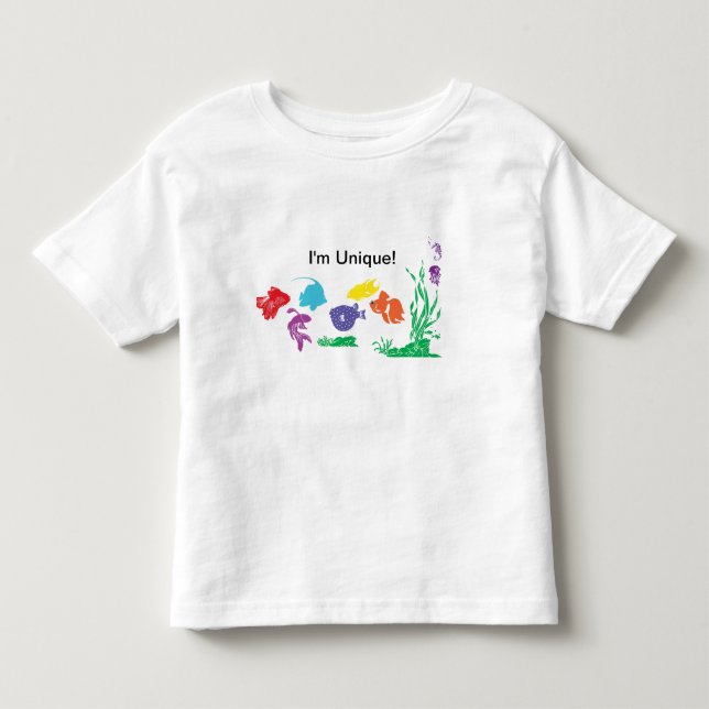 Camiseta de peixe com Síndrome de Down Sou Única! (Frente)