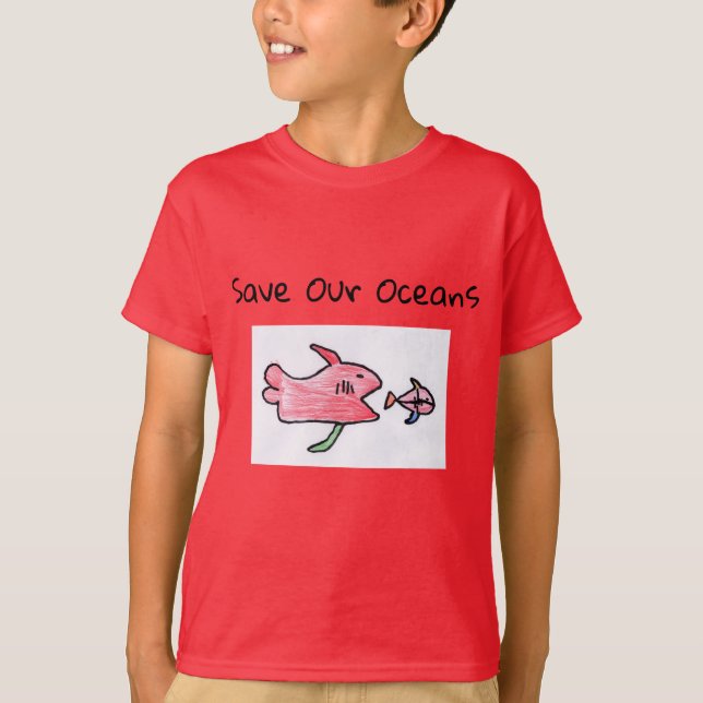 camiseta de peixe para crianças (Frente)