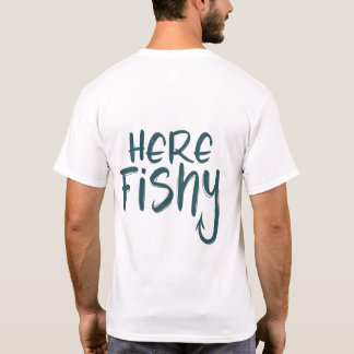 Camiseta De Pesca Aqui-Camiseta Gráfico Engraçada