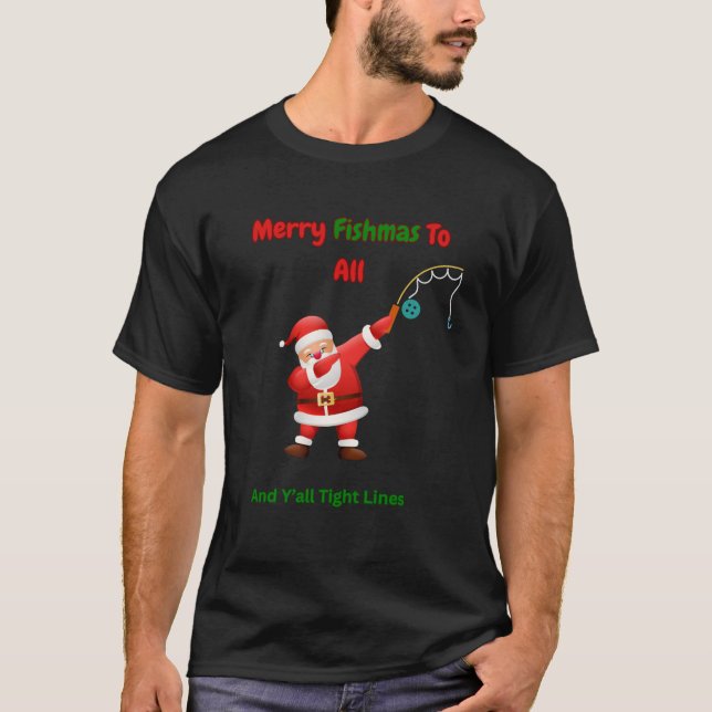Camiseta de pesca de Natal (Frente)