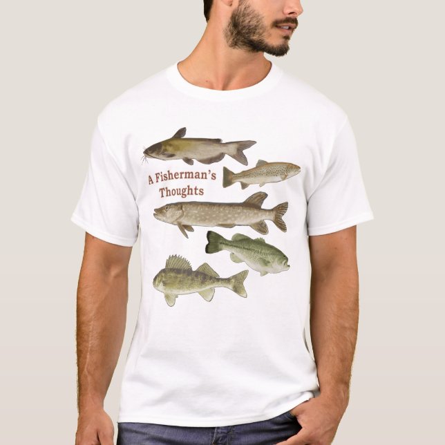 Camiseta de pesca, presentes de pescador, peixe (Frente)