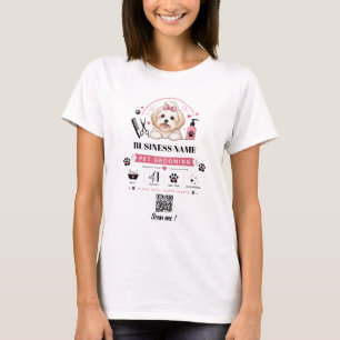 Camiseta de Pet Groomer Negócio Personalizado de