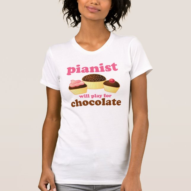Camiseta de Piano Cor-de-Rosa (Frente)