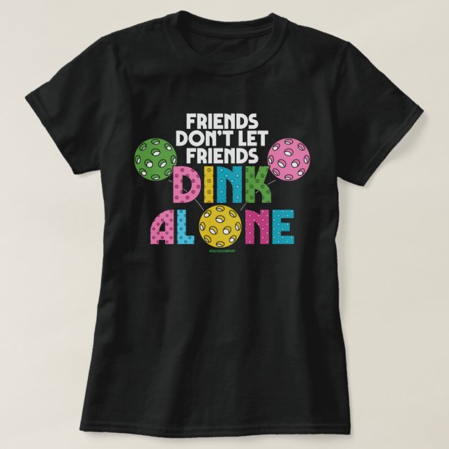 Camiseta de Pickleball para Mulheres Não Bebendo S (Frente do Design)