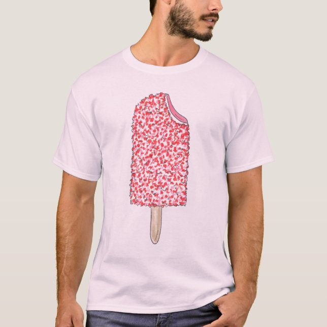 Camiseta de picolé de morango (Frente)