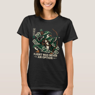 Camiseta de Pinguim com 'Voar Nunca Foi Uma Opção'