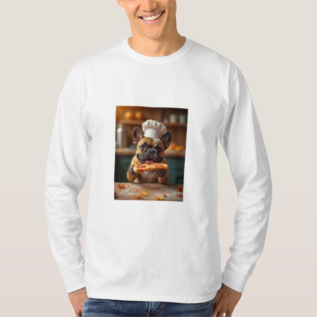 camiseta de pizza comendo cachorro (Frente)