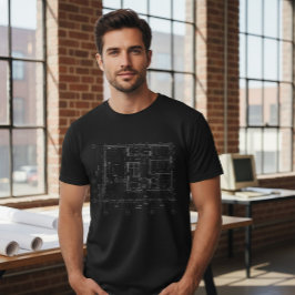 Camiseta de Planta Baixa Arquitetônica Moderna