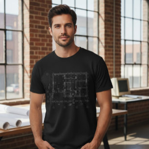 Camiseta de Planta Baixa Arquitetônica Moderna