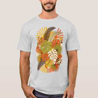 Camiseta de Plantas Botânicas Tropicais Boho