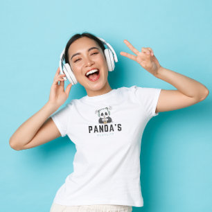 Camiseta de playlist de Panda em preto e azul