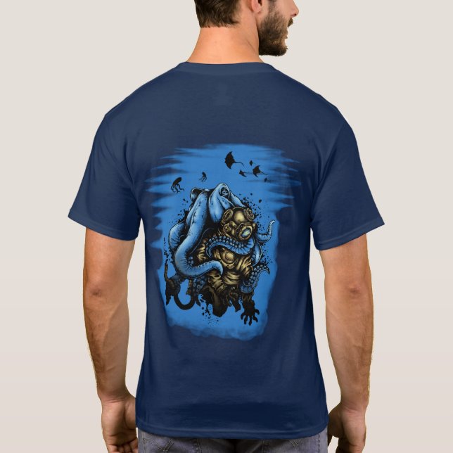 Camiseta de polvo de ataque de mergulhador de mar  (Verso)