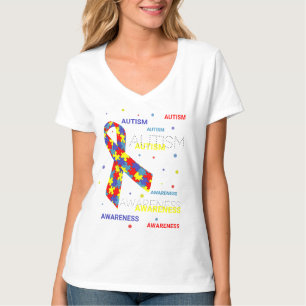 Camiseta de pontos de conscientização sobre autism
