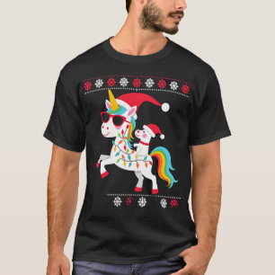 Camiseta de Poodle Unicórnio de Natal Óculos de So