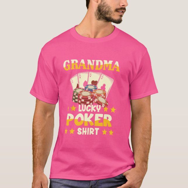 Camiseta de pôquer da sorte da avó engraçada para  (Frente)