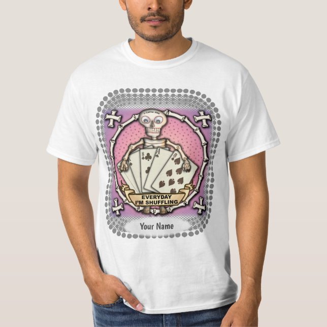 Camiseta de pôquer Esqueleto de jogador (Frente)