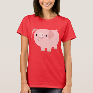 Camiseta de Porco de Cartoon Bonita