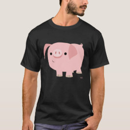 Camiseta de Porco de Desenho Animado Fofo