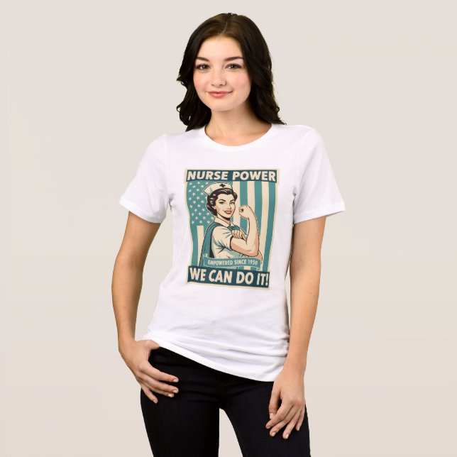 Camiseta de pôster de enfermeira vintage (Frente Completa)
