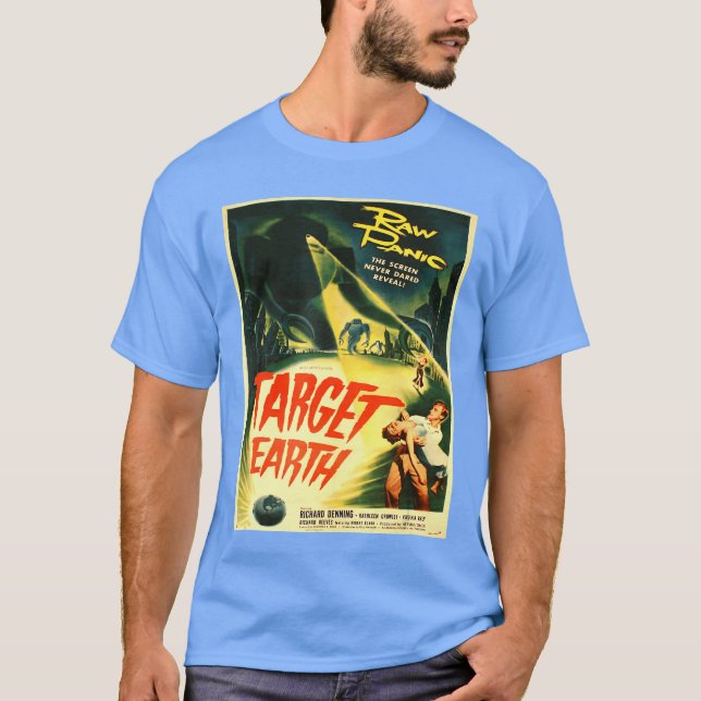 Camiseta de pôster de filme retrô de ficção cientí (Frente)