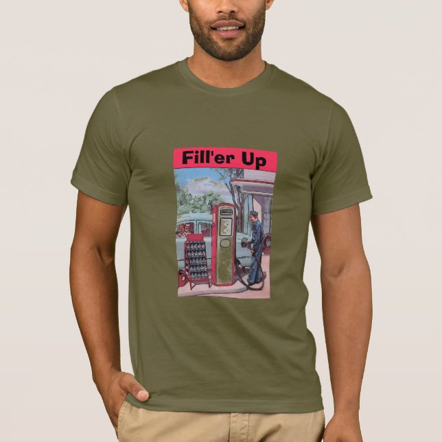 Camiseta de posto de gasolina antigo (Frente)