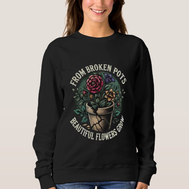 Camiseta De Potes Quebrados, Flores Bonitas Crescem Emo (Frente)