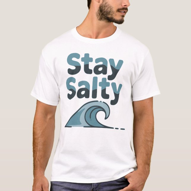 Camiseta de Praia com Estilo de Vida do Oceano Sal (Frente)