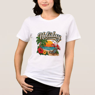 Camiseta de Praia de Férias, Camisa de Férias Trop