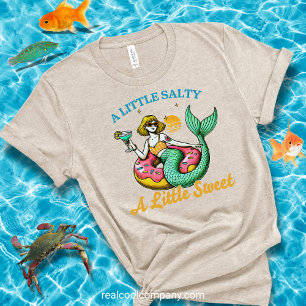 Camiseta de Praia Divertida Um Pouco Salgado Um Po