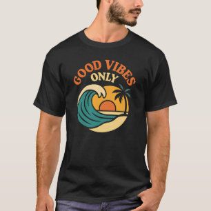 Camiseta de Praia Pôr do Sol Onda Palmeira Vibraçõ