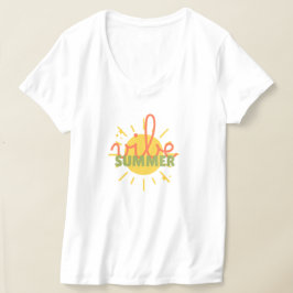 Camiseta de Praia Retro Vibrações de Verão