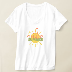 Camiseta de Praia Retro Vibrações de Verão