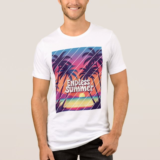 Camiseta de praia sem fim de verão (Frente)