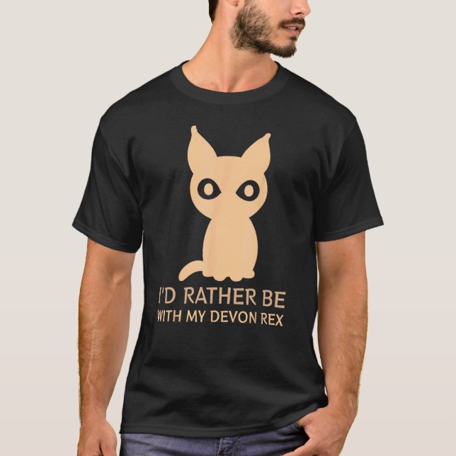 Camiseta De preferência Com o Meu Devon Rex - Amante de gat (Frente)